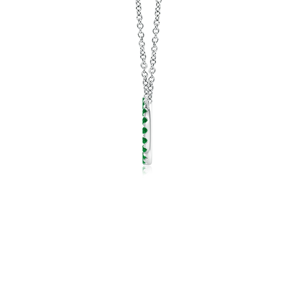 1.5mm AAAA Emerald Open Circle Eternity Pendant in P950 Platinum - side 199