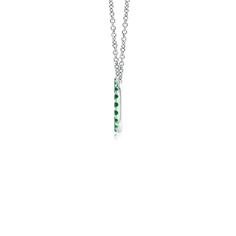 1.5mm AAAA Emerald Open Circle Eternity Pendant in White Gold side 199