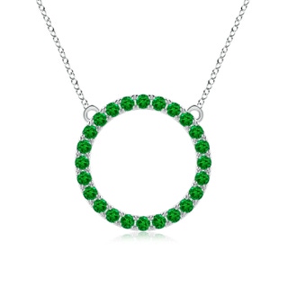 2.5mm AAAA Emerald Open Circle Eternity Pendant in P950 Platinum