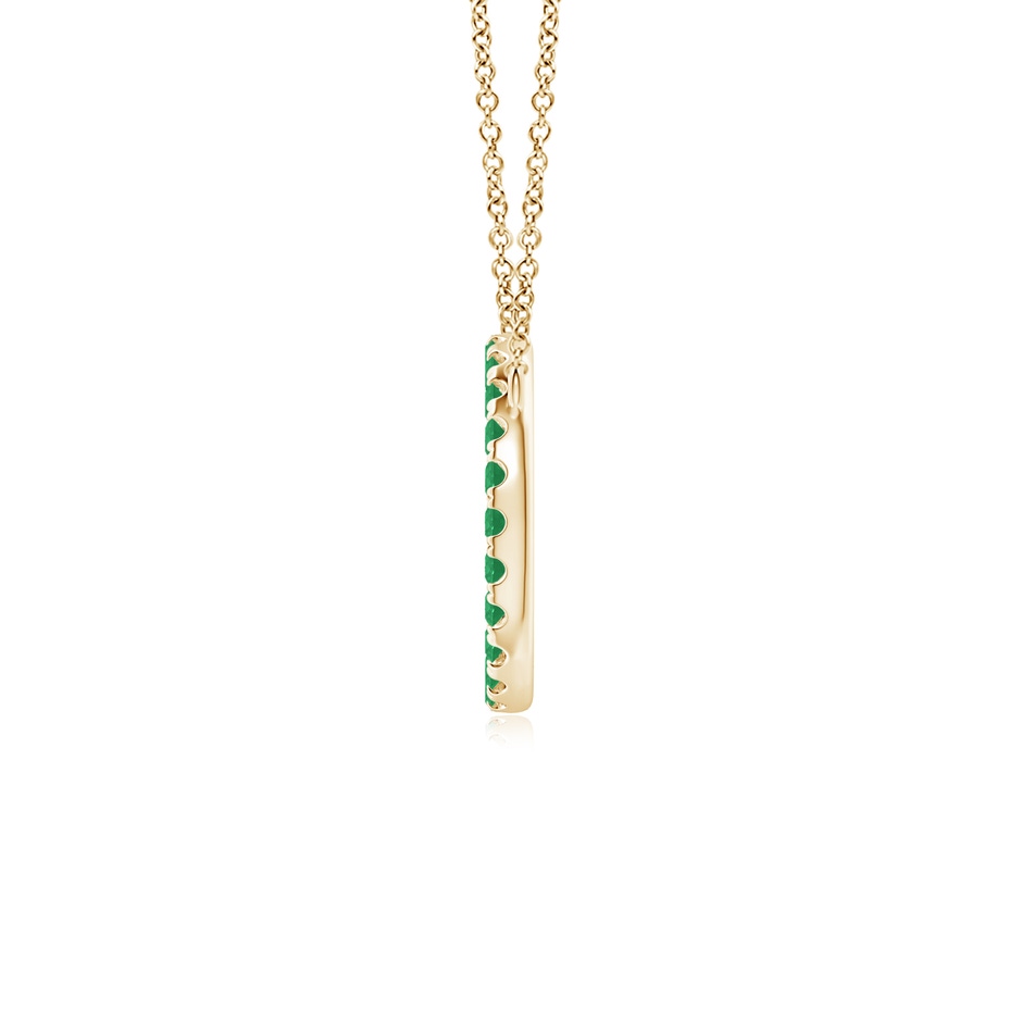 2mm A Emerald Open Circle Eternity Pendant in Yellow Gold side 199
