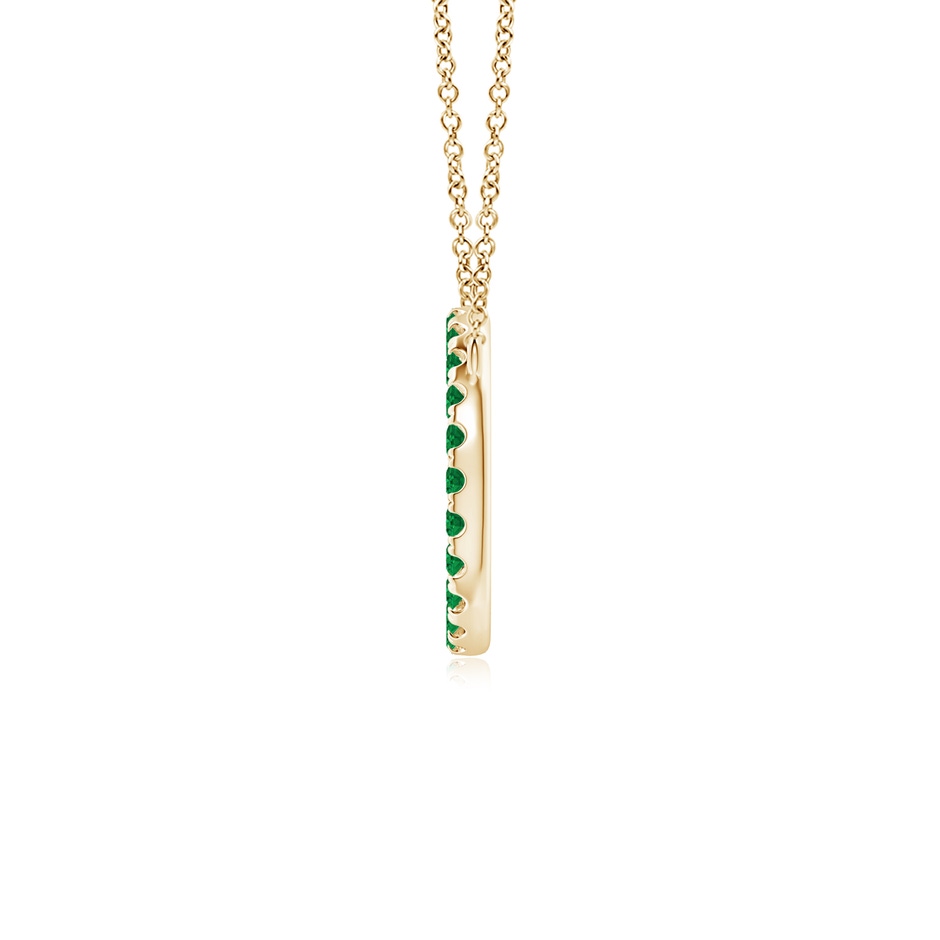 2mm AAA Emerald Open Circle Eternity Pendant in Yellow Gold side 199