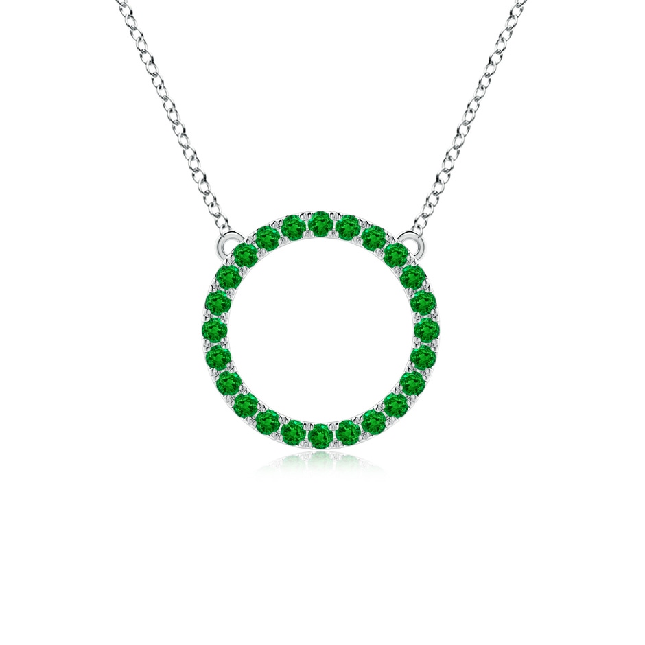 2mm AAAA Emerald Open Circle Eternity Pendant in P950 Platinum 