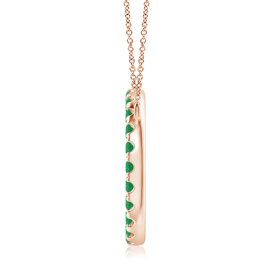 3mm A Emerald Open Circle Eternity Pendant in Rose Gold side 199