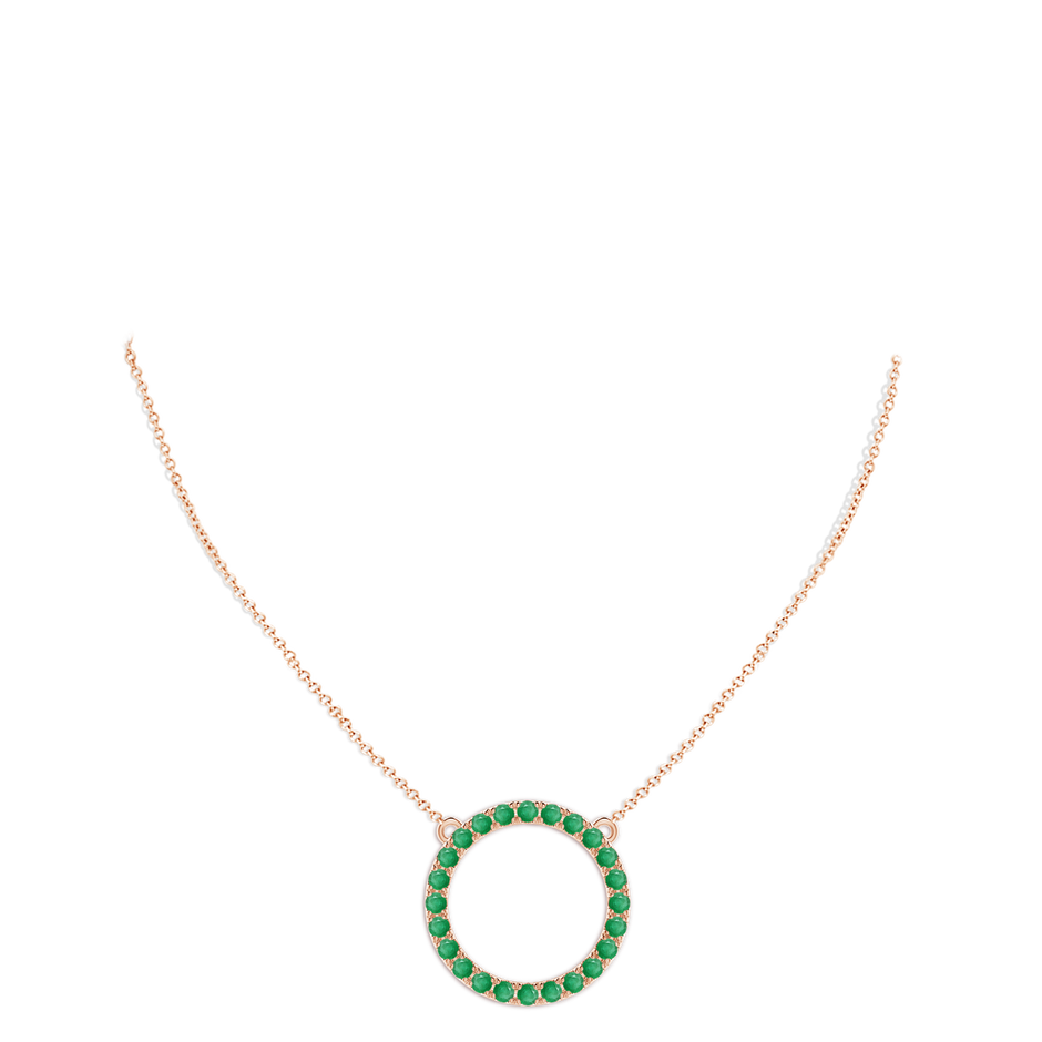 3mm A Emerald Open Circle Eternity Pendant in Rose Gold pen