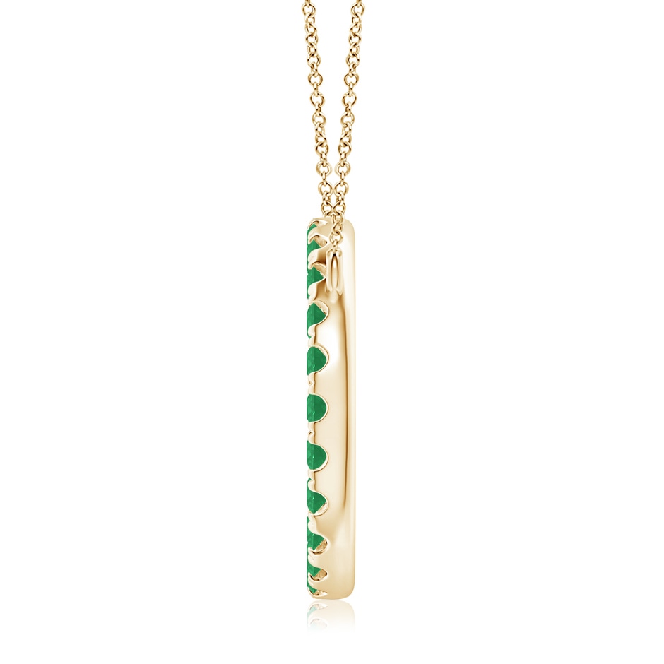 3mm A Emerald Open Circle Eternity Pendant in Yellow Gold side 199