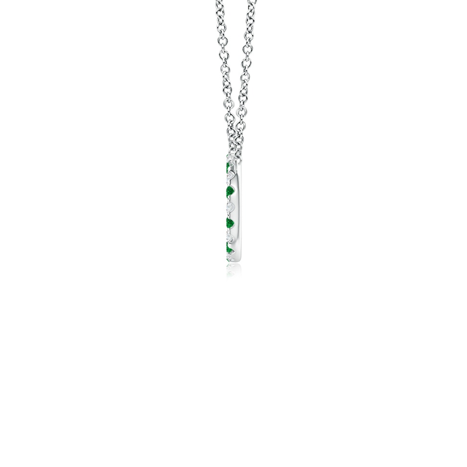 1.5mm AAAA Emerald and Diamond Open Circle Eternity Pendant in P950 Platinum side 199