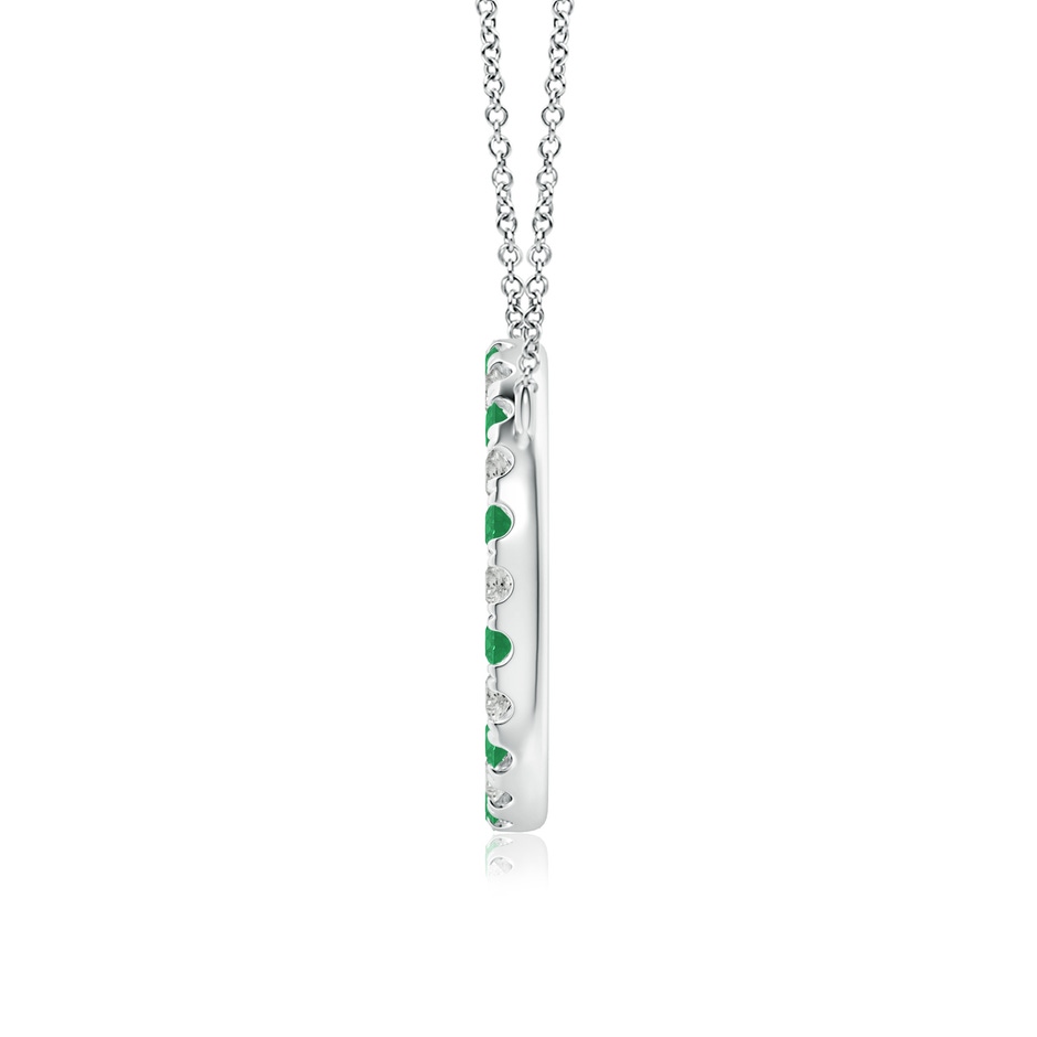 2.5mm A Emerald and Diamond Open Circle Eternity Pendant in P950 Platinum side 199