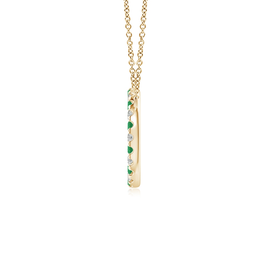2mm A Emerald and Diamond Open Circle Eternity Pendant in Yellow Gold side 199