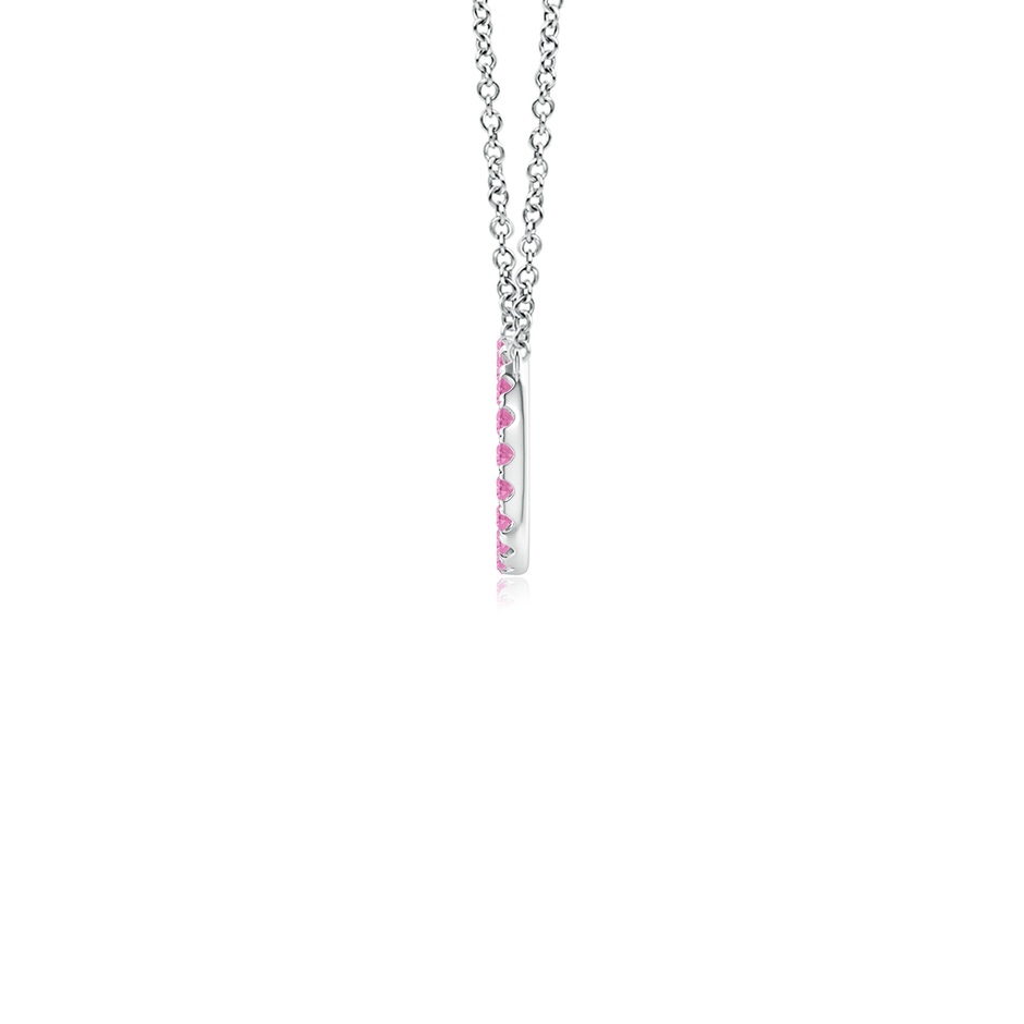 1.5mm A Pink Sapphire Open Circle Eternity Pendant in White Gold side-1