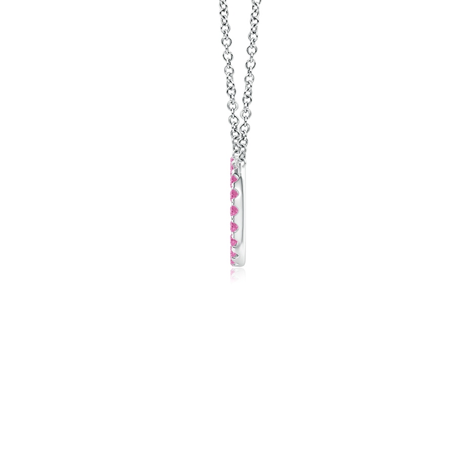 1.5mm AA Pink Sapphire Open Circle Eternity Pendant in White Gold side-1