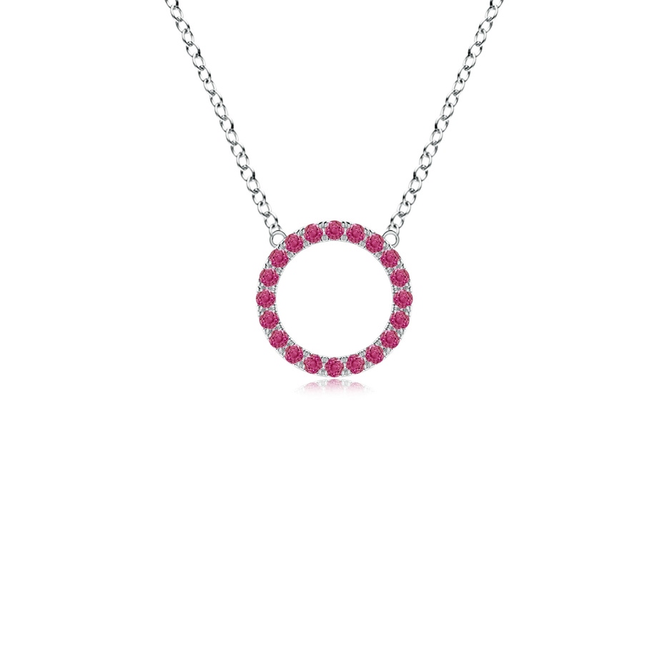 1.5mm AAAA Pink Sapphire Open Circle Eternity Pendant in P950 Platinum 