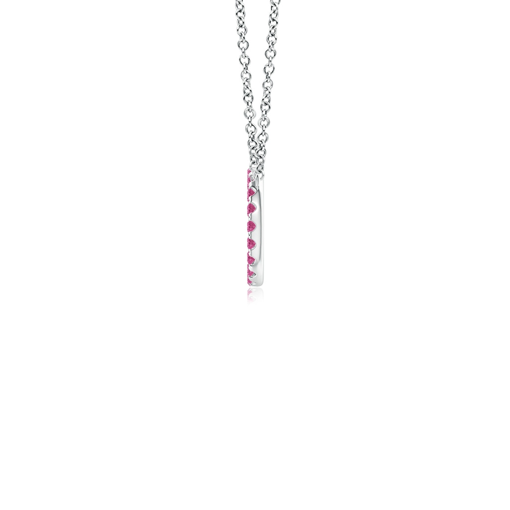 1.5mm AAAA Pink Sapphire Open Circle Eternity Pendant in P950 Platinum - side_1