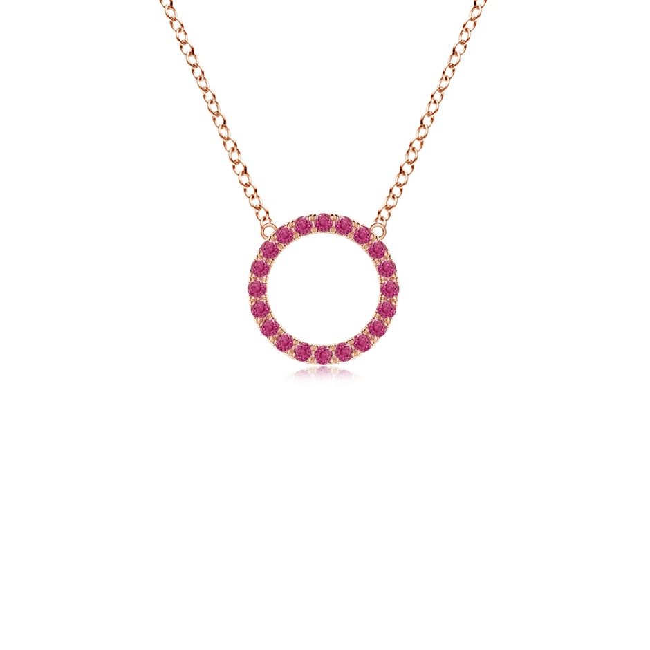 1.5mm AAAA Pink Sapphire Open Circle Eternity Pendant in Rose Gold 
