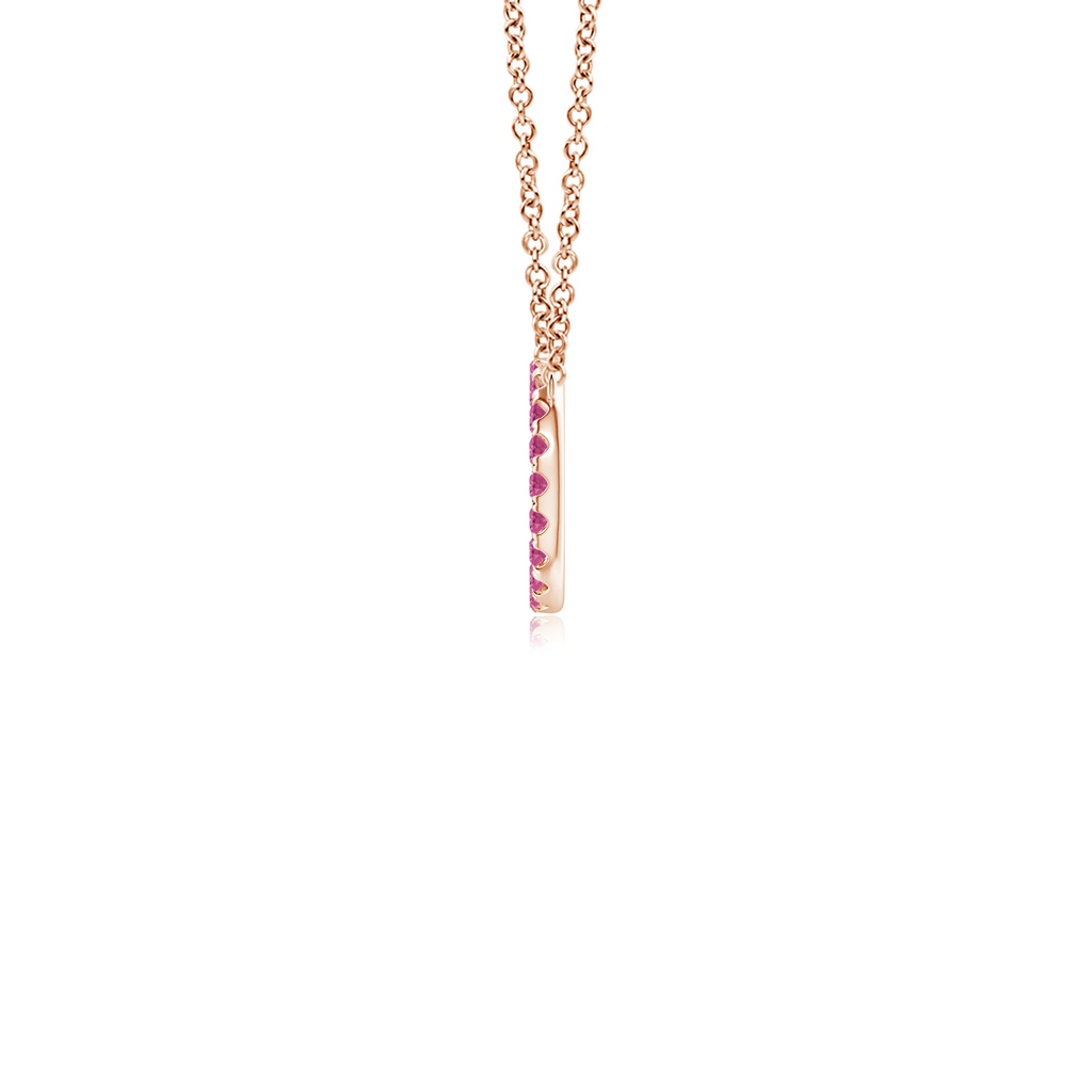 1.5mm AAAA Pink Sapphire Open Circle Eternity Pendant in Rose Gold - side_1