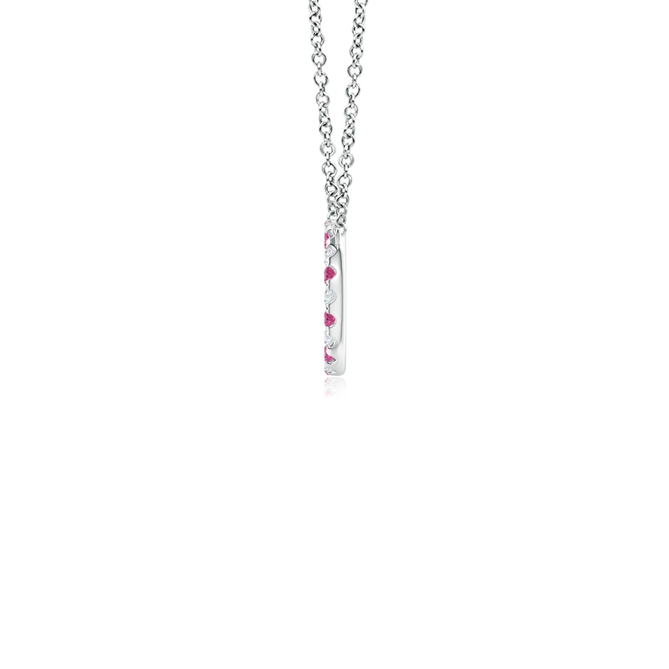 1.5mm AAAA Pink Sapphire and Diamond Open Circle Eternity Pendant in P950 Platinum side-1
