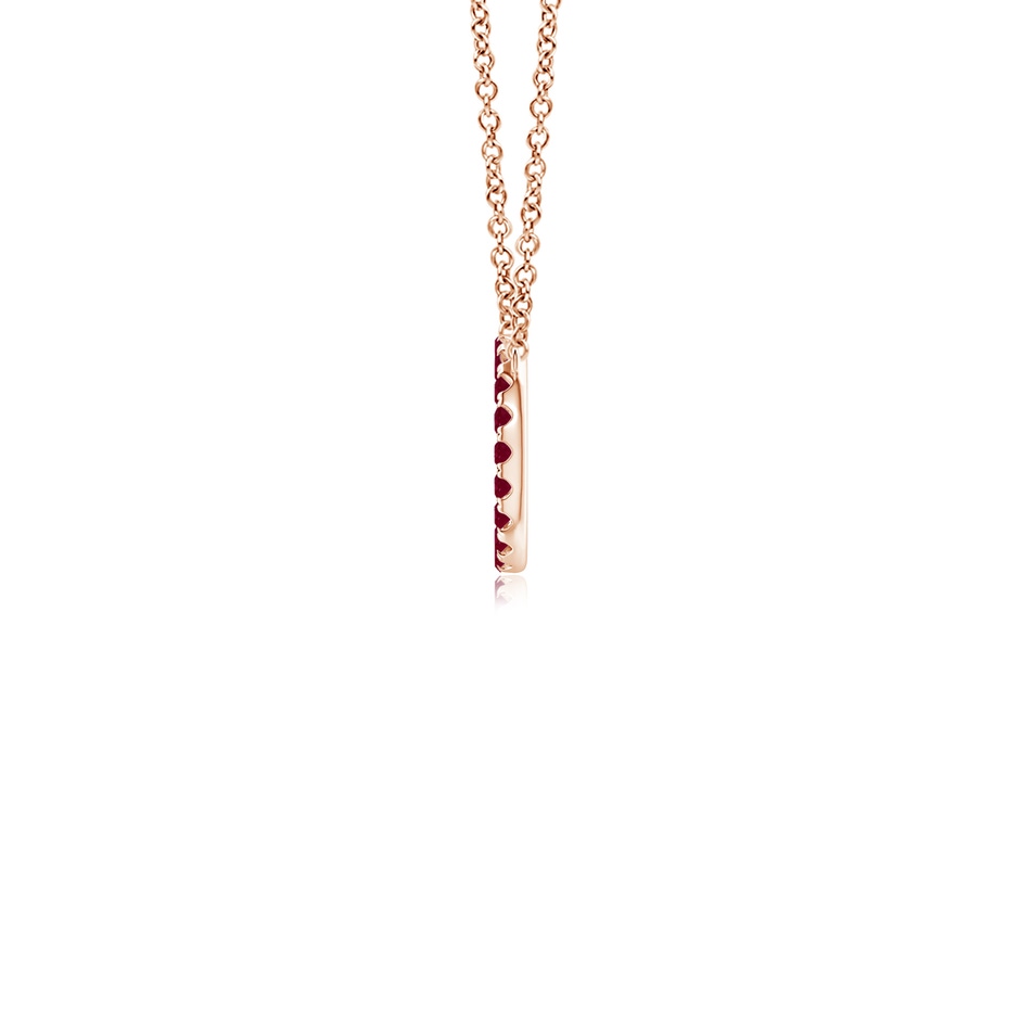 1.5mm A Ruby Open Circle Eternity Pendant in Rose Gold side 199