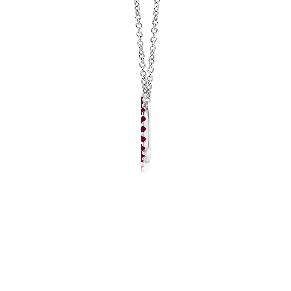 1.5mm A Ruby Open Circle Eternity Pendant in White Gold side 199