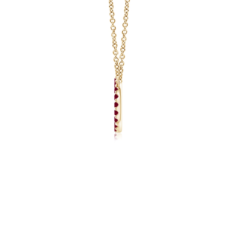 1.5mm A Ruby Open Circle Eternity Pendant in Yellow Gold side 199