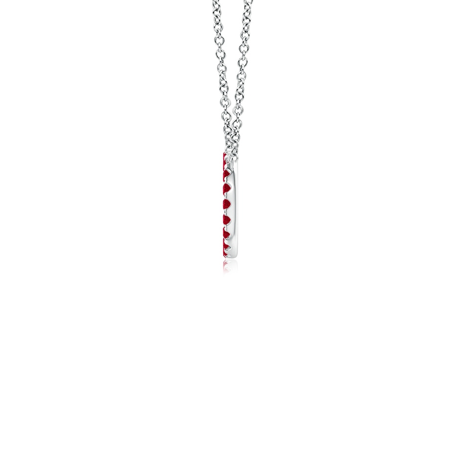 1.5mm AAA Ruby Open Circle Eternity Pendant in White Gold side 199