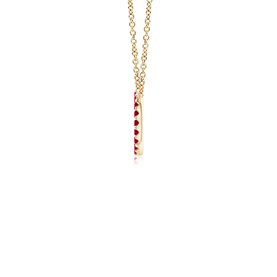 1.5mm AAA Ruby Open Circle Eternity Pendant in Yellow Gold side 199