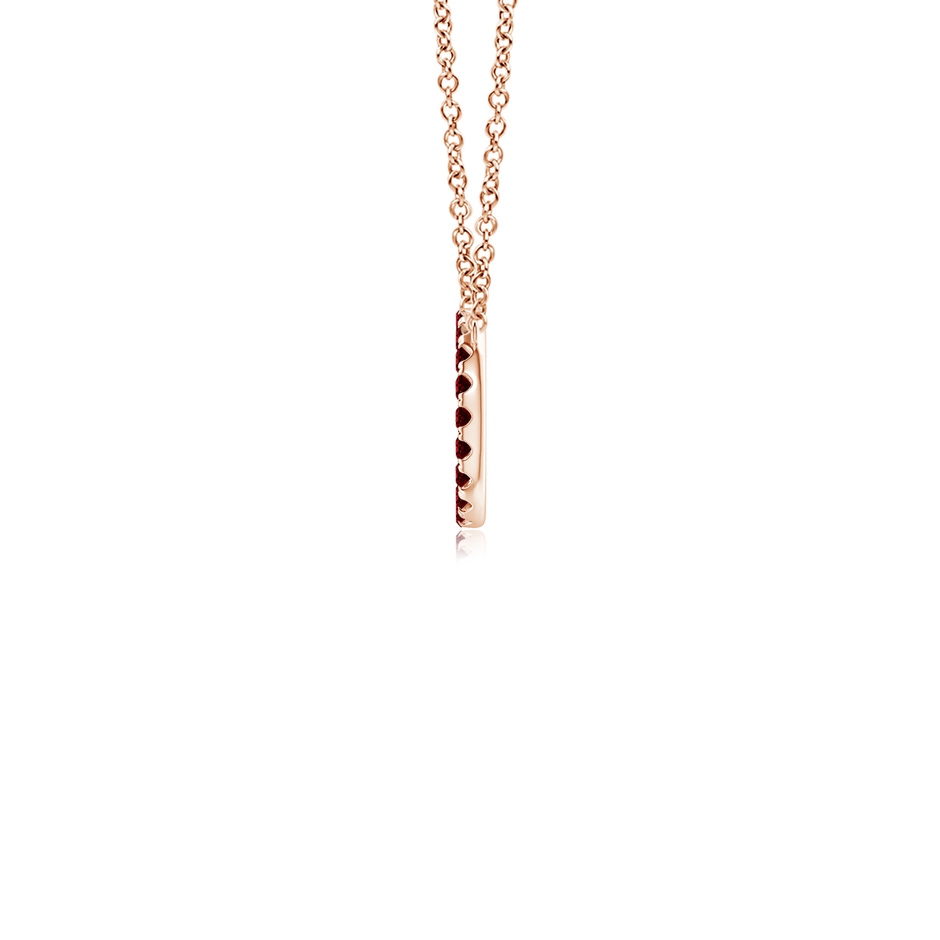 1.5mm AAAA Ruby Open Circle Eternity Pendant in Rose Gold side 199