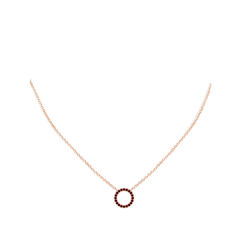 1.5mm AAAA Ruby Open Circle Eternity Pendant in Rose Gold pen