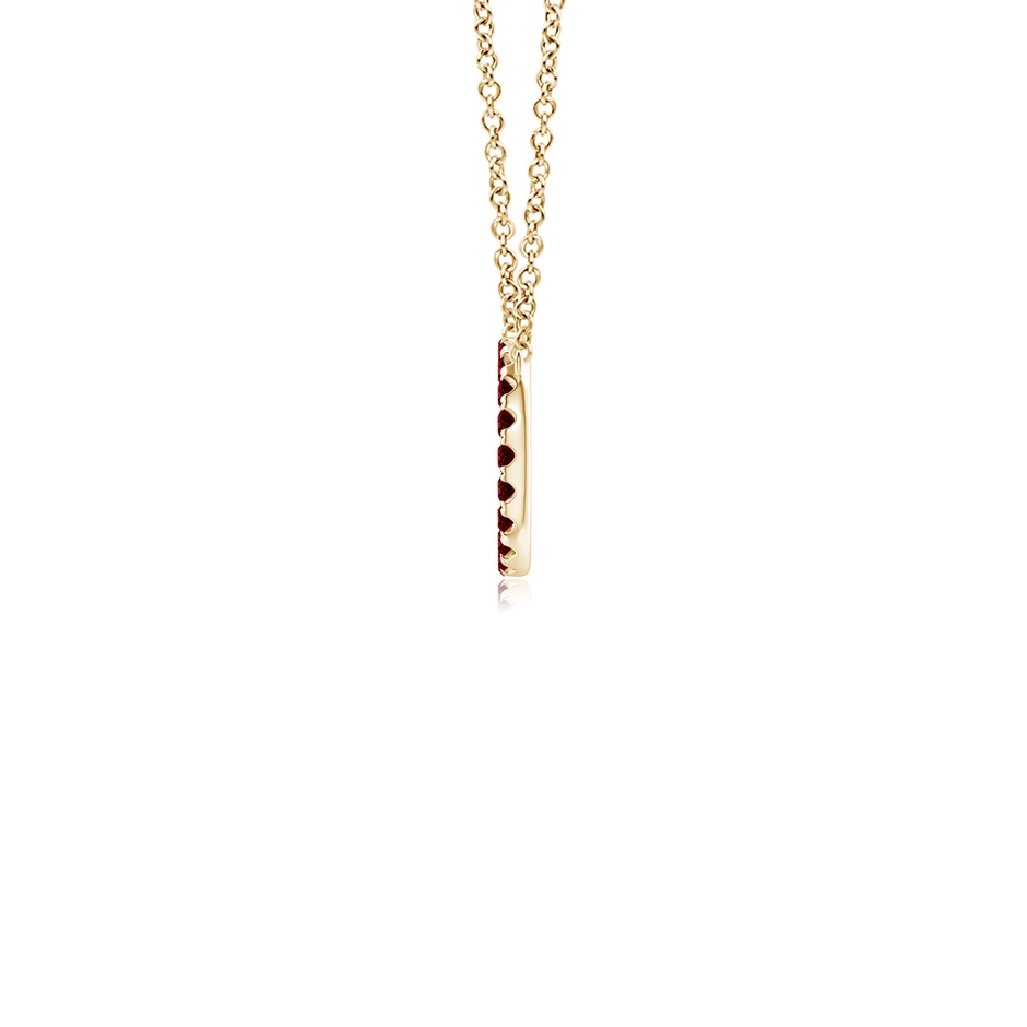 1.5mm AAAA Ruby Open Circle Eternity Pendant in Yellow Gold side 199