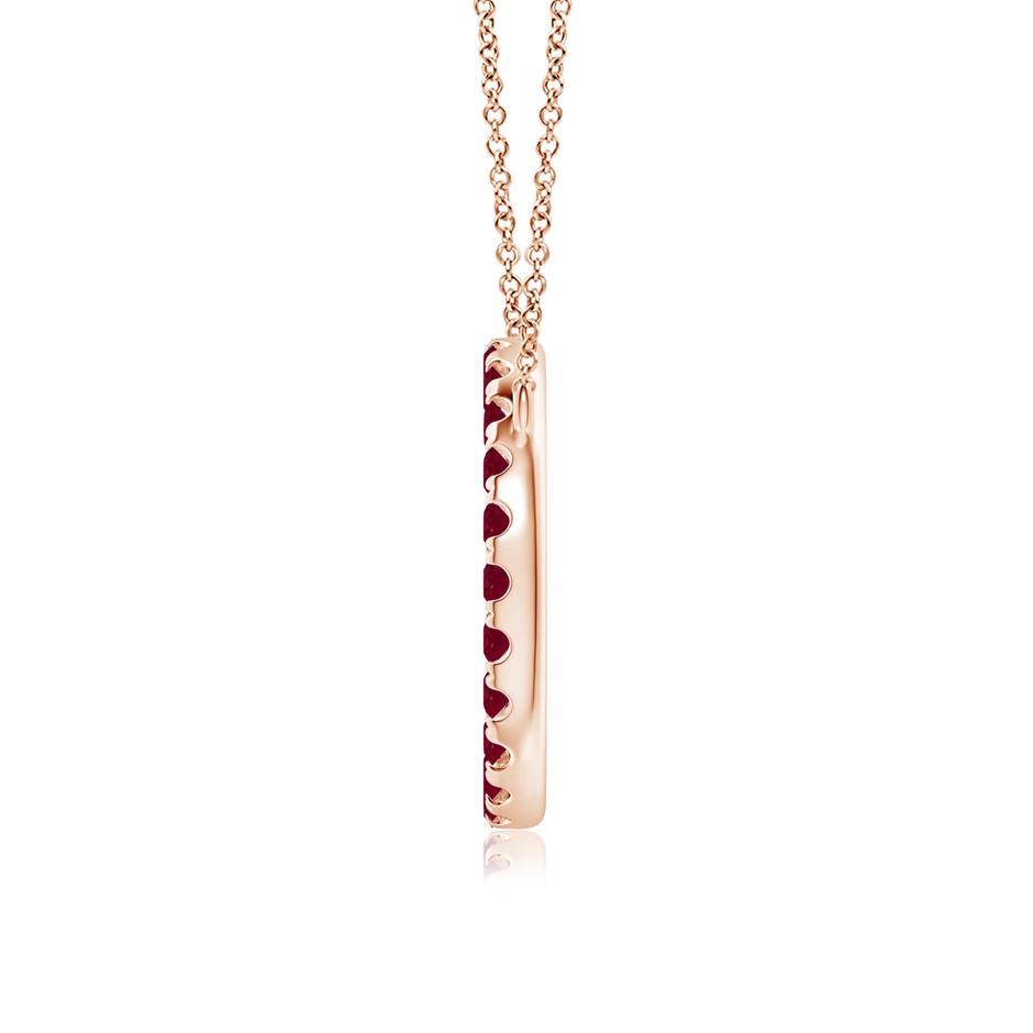 2.5mm A Ruby Open Circle Eternity Pendant in Rose Gold side 199
