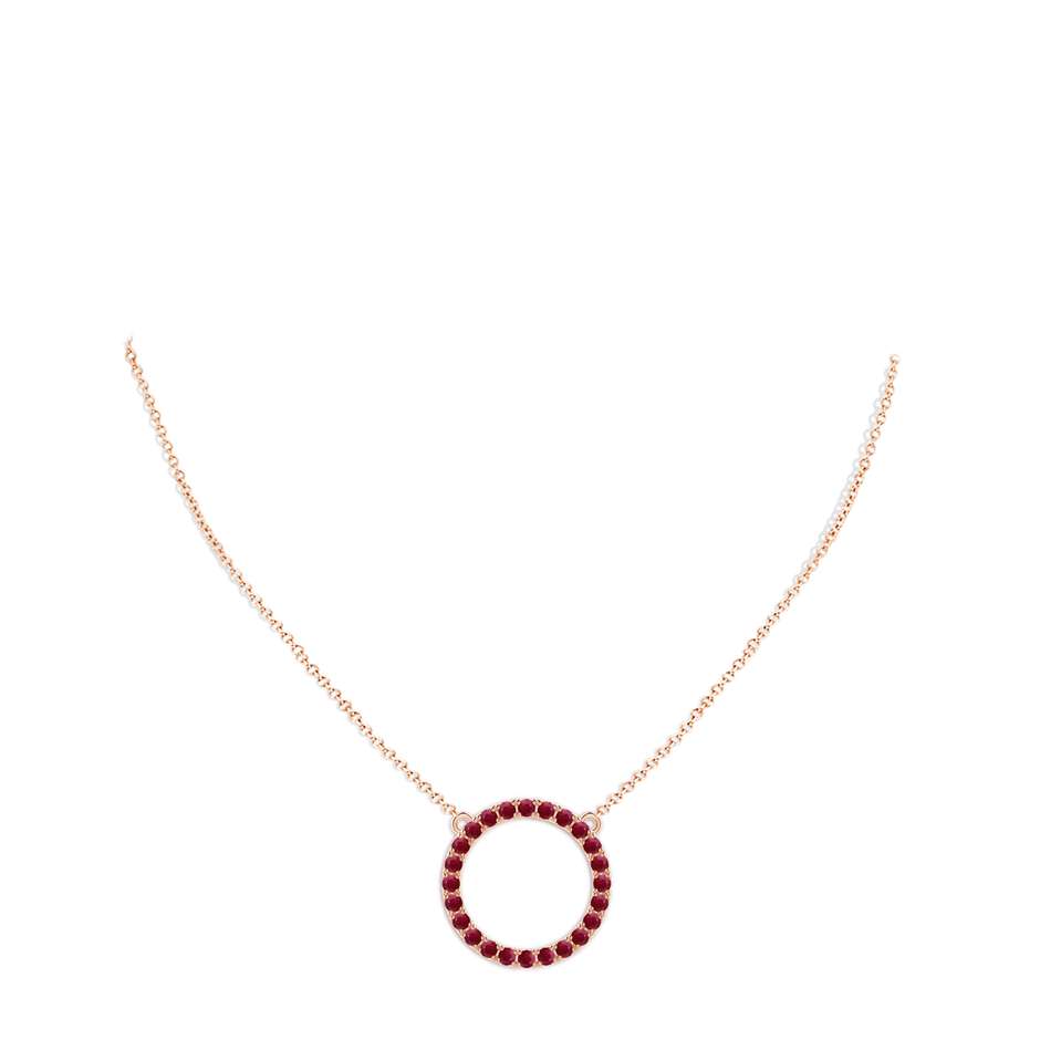 2.5mm A Ruby Open Circle Eternity Pendant in Rose Gold pen