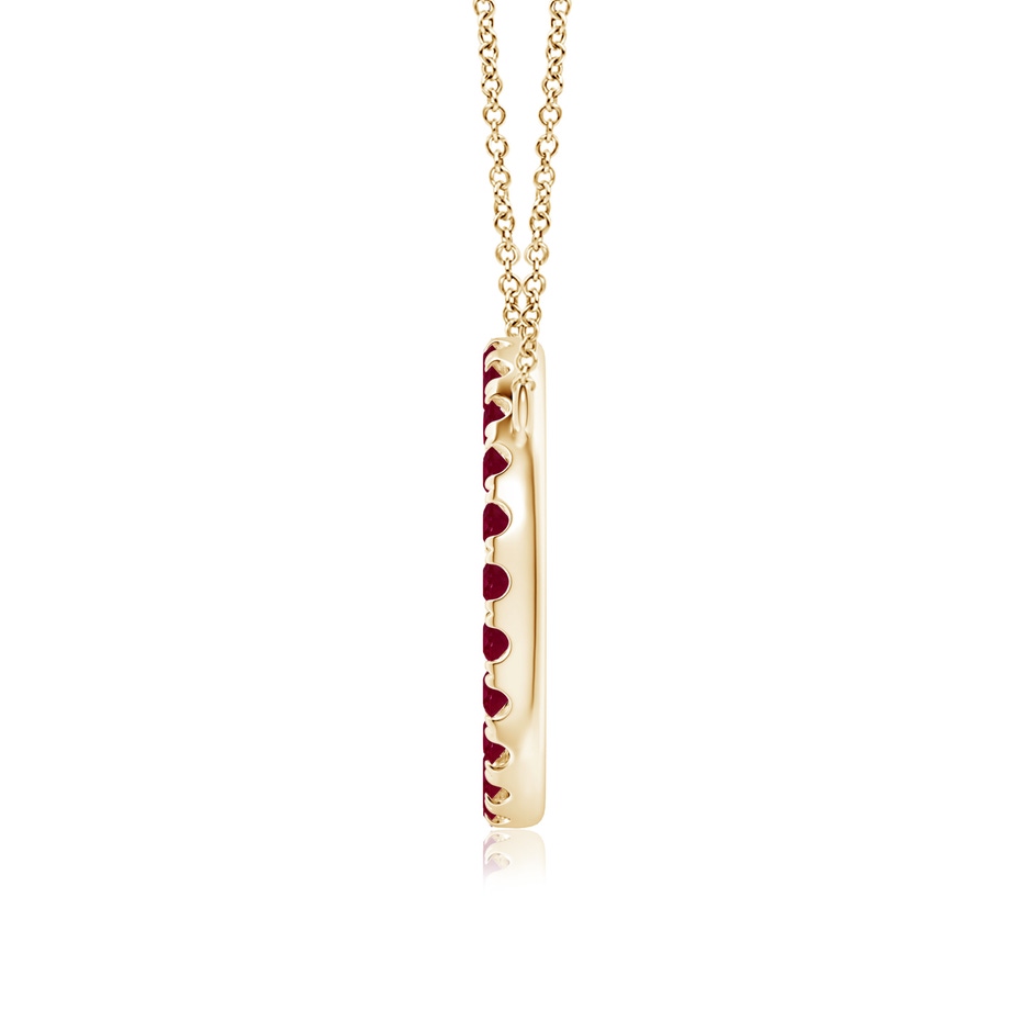 2.5mm A Ruby Open Circle Eternity Pendant in Yellow Gold side 199
