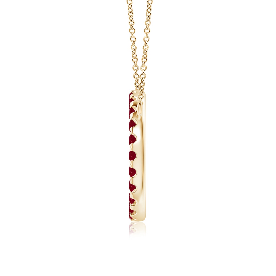2.5mm AA Ruby Open Circle Eternity Pendant in Yellow Gold side 199