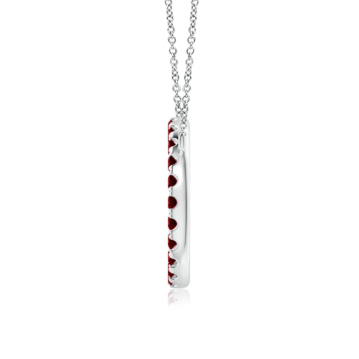 2.5mm AAAA Ruby Open Circle Eternity Pendant in P950 Platinum