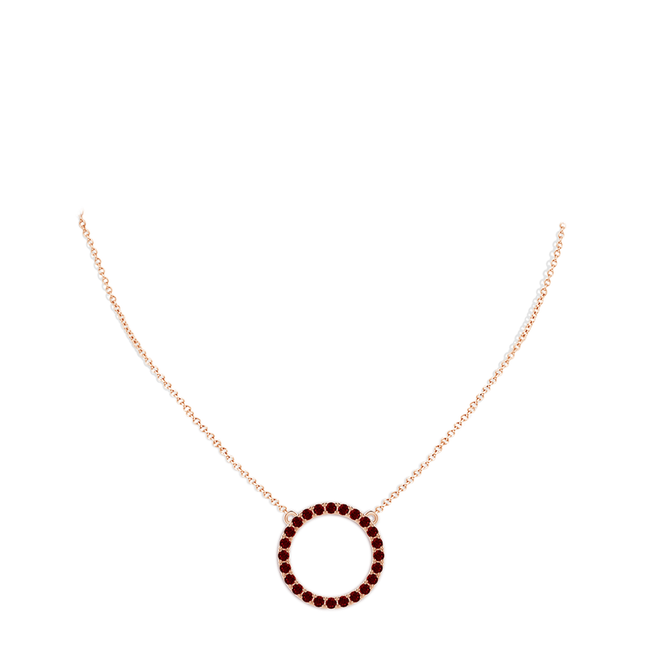 2.5mm AAAA Ruby Open Circle Eternity Pendant in Rose Gold pen