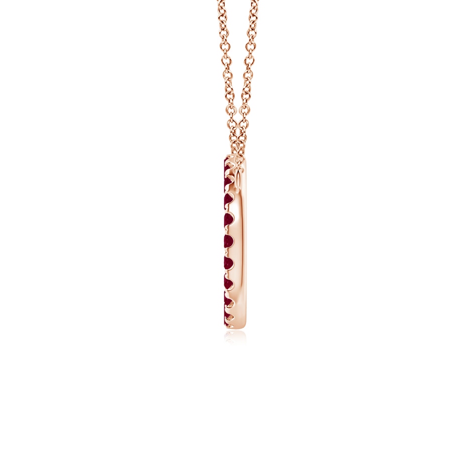 2mm A Ruby Open Circle Eternity Pendant in Rose Gold side 199