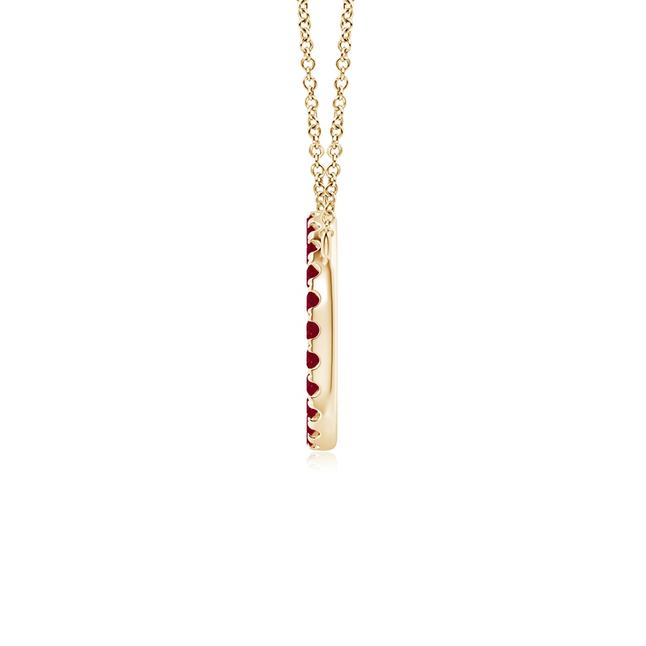 2mm AA Ruby Open Circle Eternity Pendant in Yellow Gold side 199