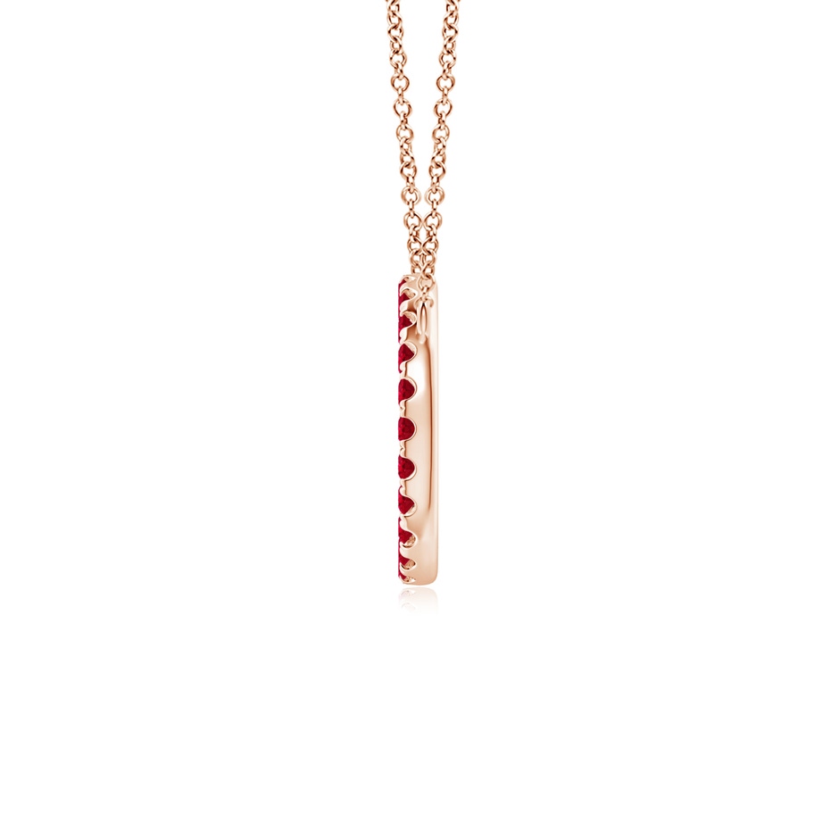 2mm AAA Ruby Open Circle Eternity Pendant in Rose Gold side 199