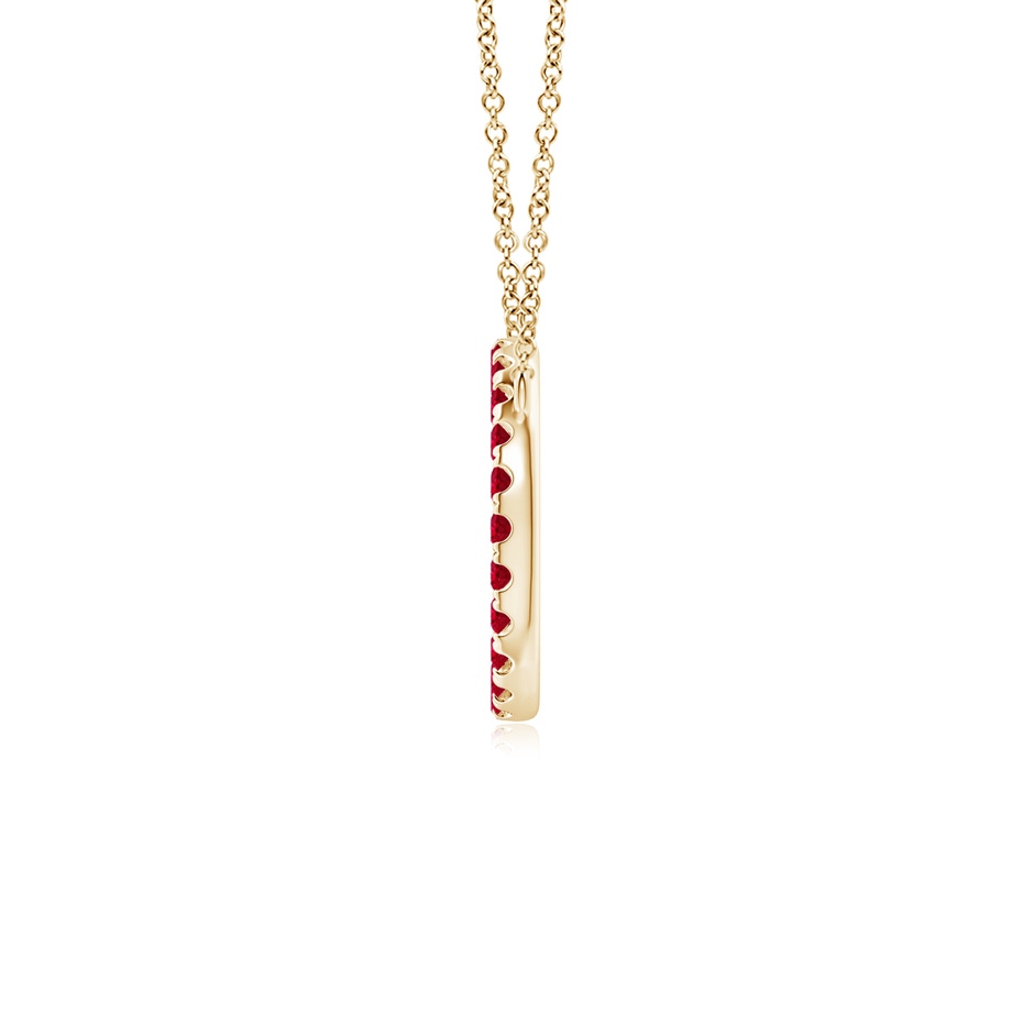 2mm AAA Ruby Open Circle Eternity Pendant in Yellow Gold side 199