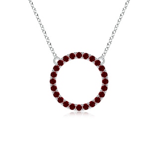 2mm AAAA Ruby Open Circle Eternity Pendant in White Gold