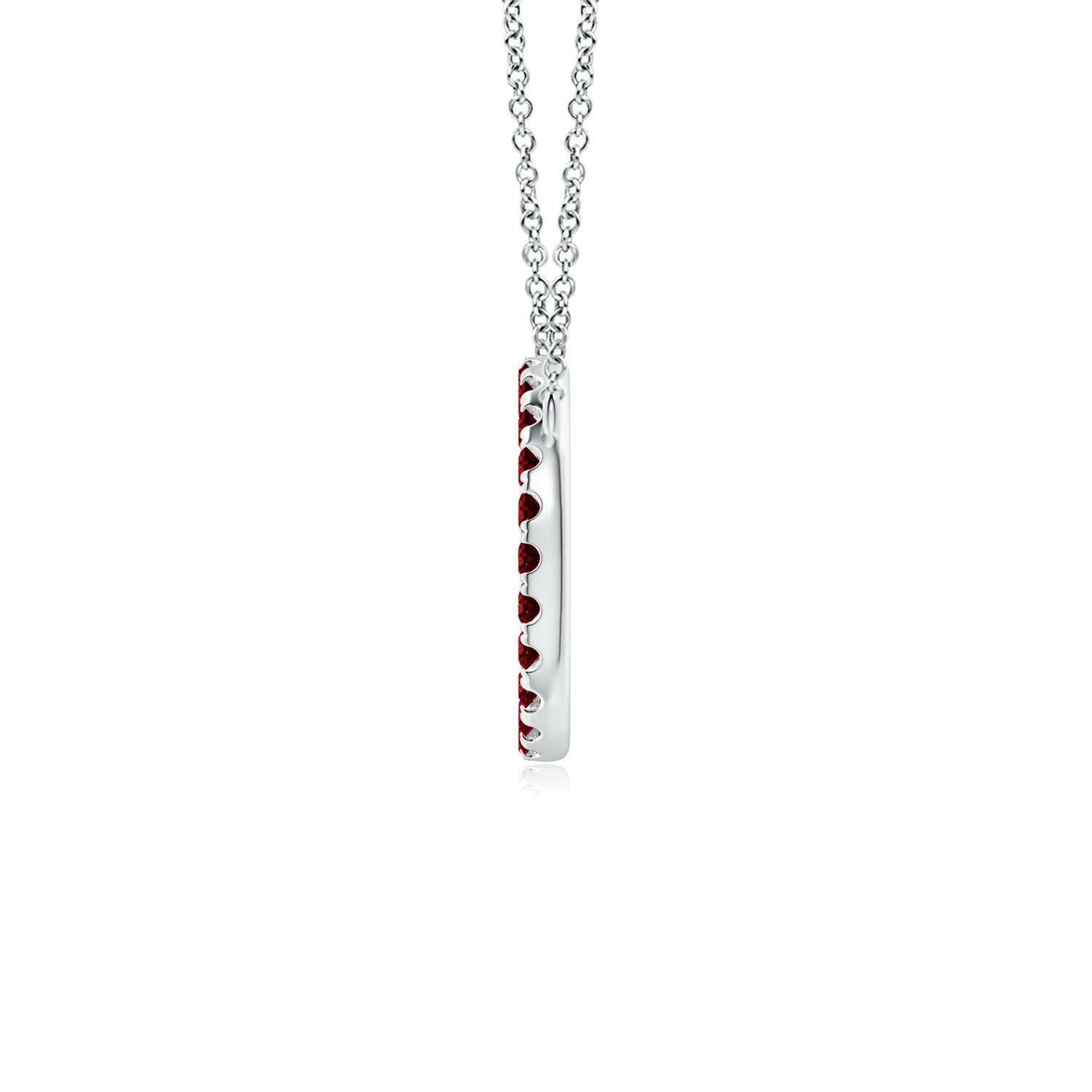 2mm AAAA Ruby Open Circle Eternity Pendant in White Gold