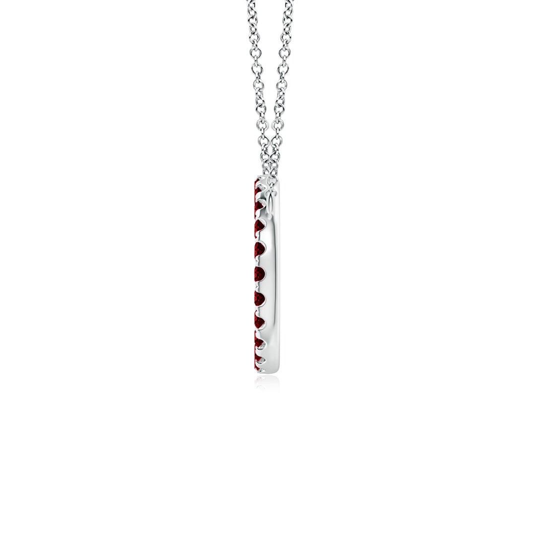 2mm AAAA Ruby Open Circle Eternity Pendant in White Gold - side 3