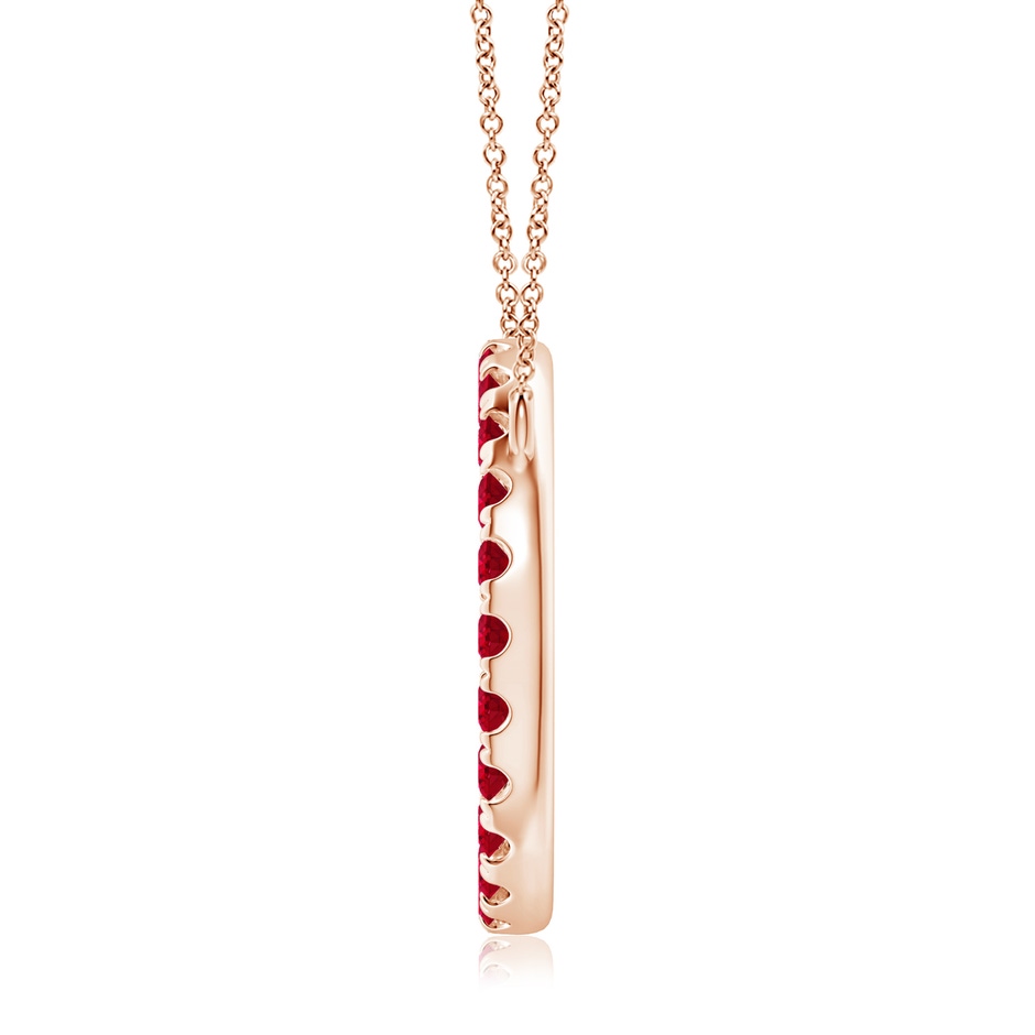 3mm AAA Ruby Open Circle Eternity Pendant in Rose Gold side 199