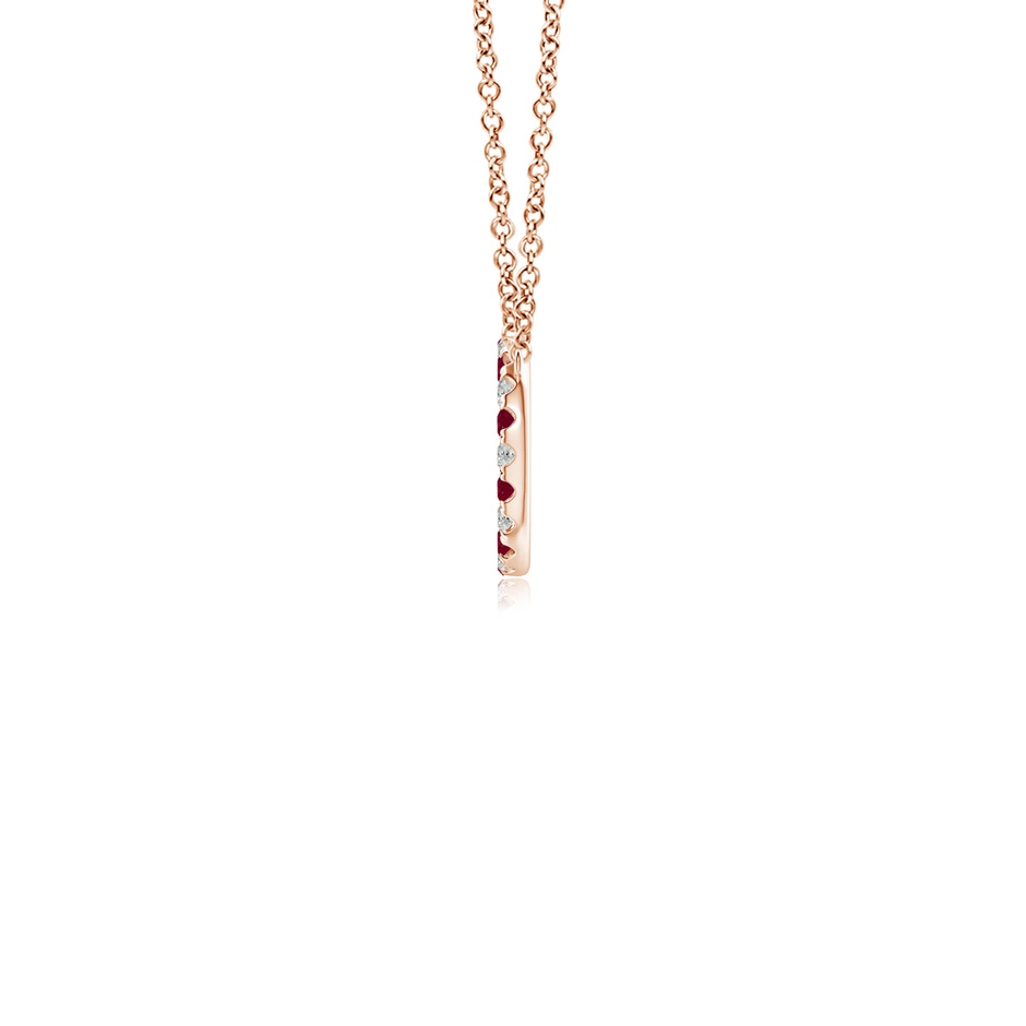 1.5mm A Ruby and Diamond Open Circle Eternity Pendant in Rose Gold side 199