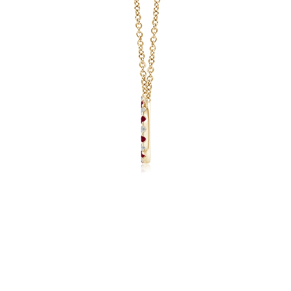 1.5mm A Ruby and Diamond Open Circle Eternity Pendant in Yellow Gold side 199