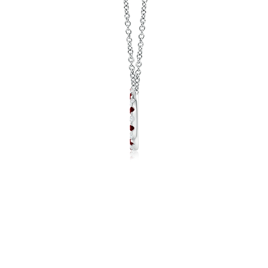 1.5mm AAAA Ruby and Diamond Open Circle Eternity Pendant in 18K White Gold side 199