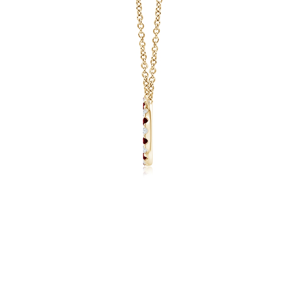 1.5mm AAAA Ruby and Diamond Open Circle Eternity Pendant in Yellow Gold side 199