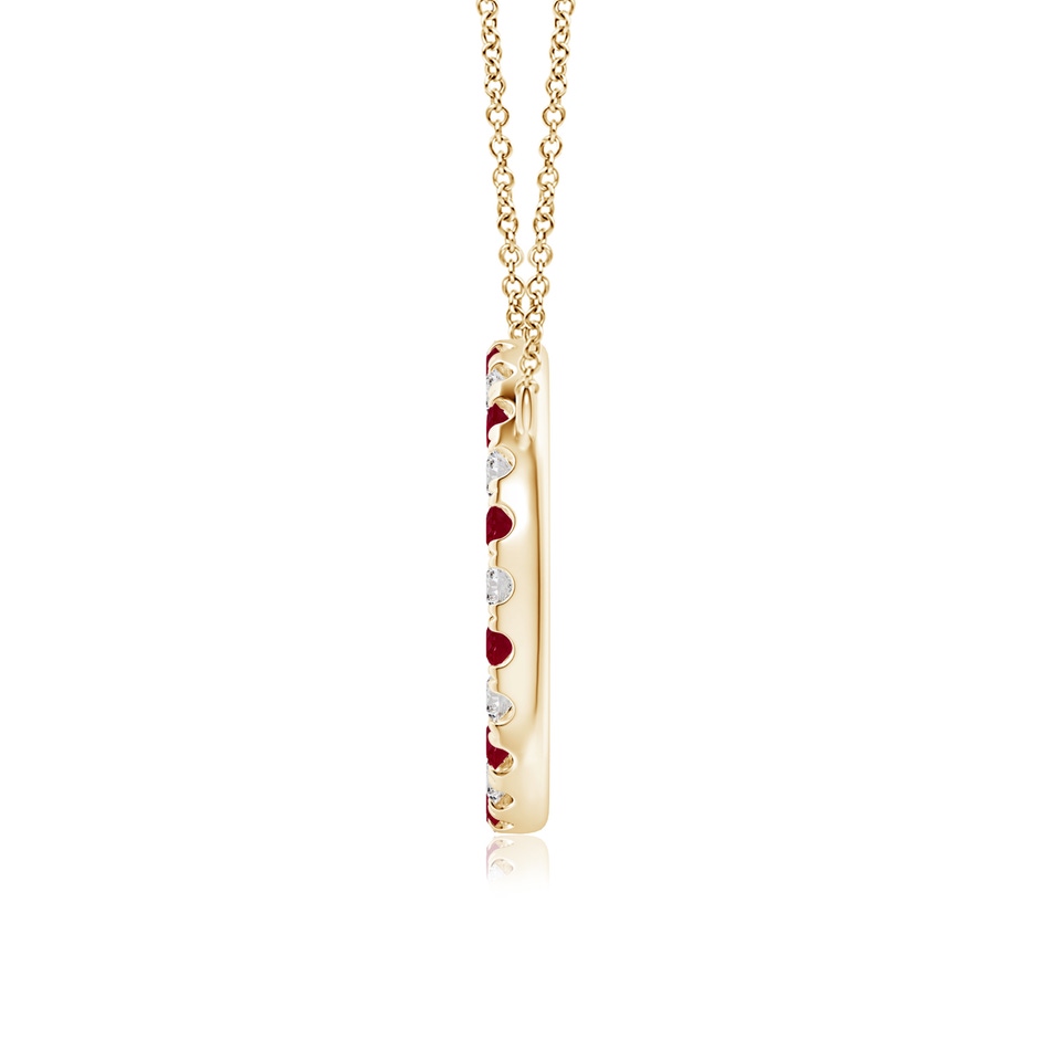 2.5mm AA Ruby and Diamond Open Circle Eternity Pendant in Yellow Gold side 199