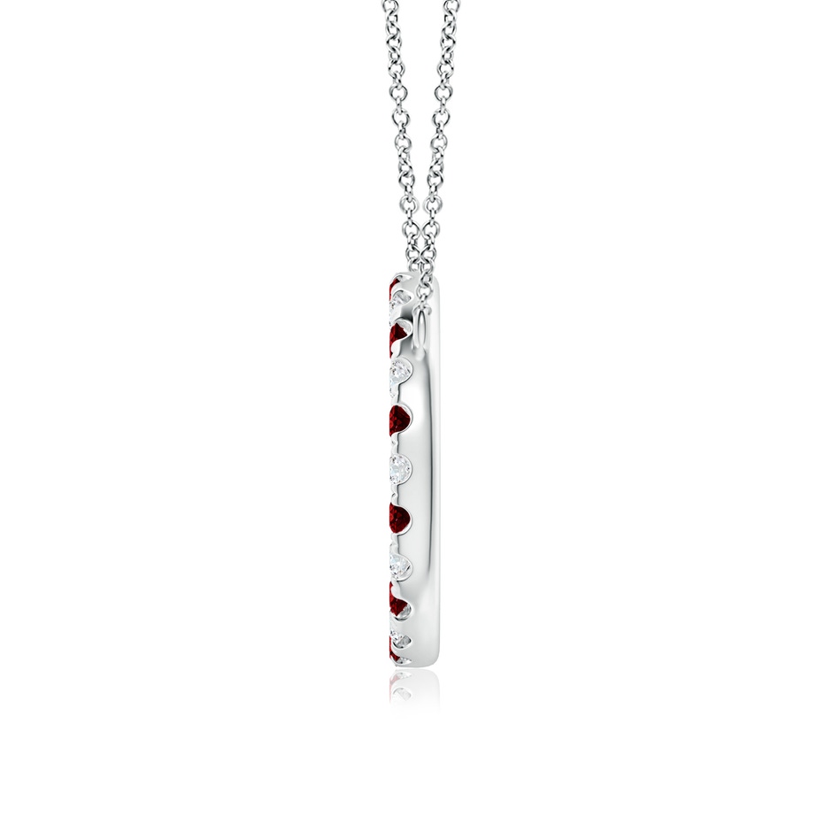 2.5mm AAAA Ruby and Diamond Open Circle Eternity Pendant in White Gold side 199