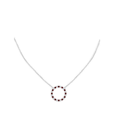 Ruby and Diamond Open Circle Eternity Pendant