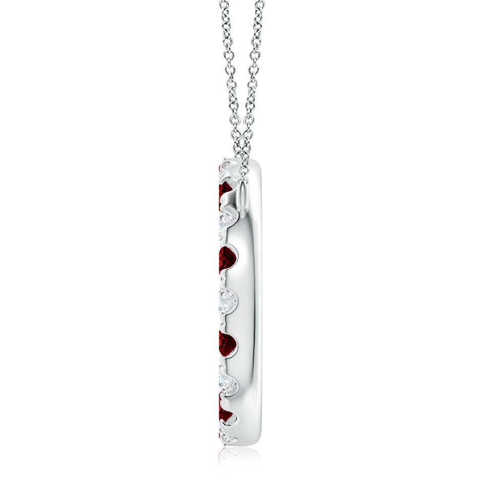 3.5mm AAAA Ruby and Diamond Open Circle Eternity Pendant in White Gold side 199