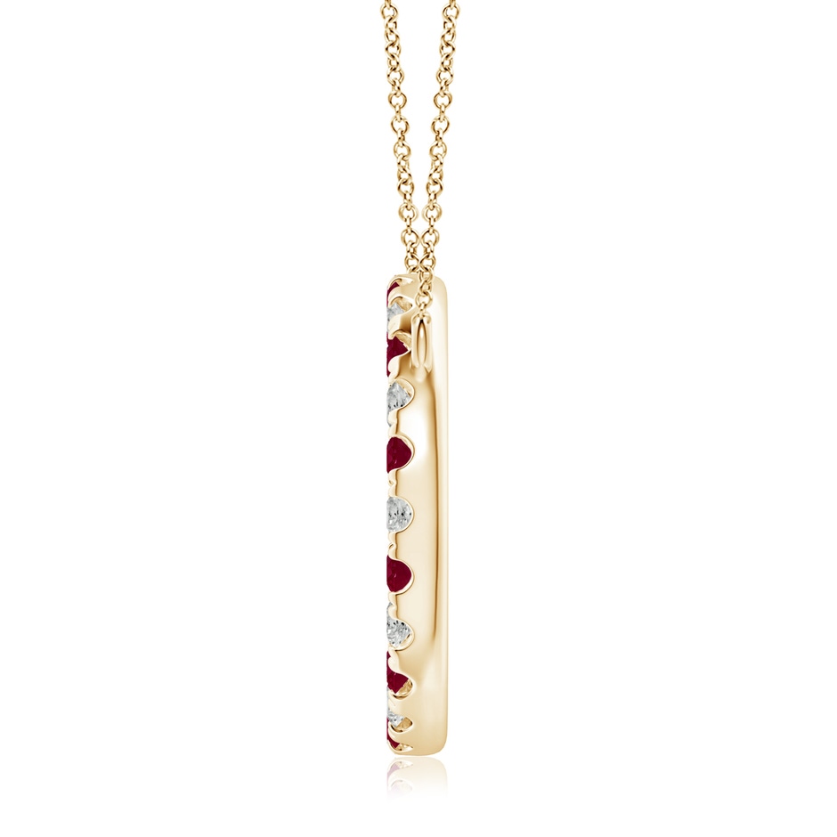 3mm A Ruby and Diamond Open Circle Eternity Pendant in Yellow Gold side 199